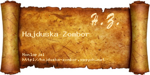 Hajduska Zombor névjegykártya